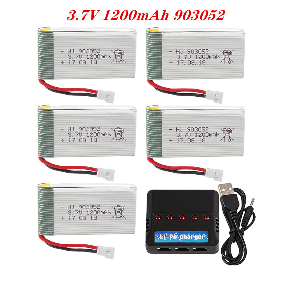 Rc Hobby Vehicles - リポバッテリー充電器セット,クワッドコプター交換部品,rcドローン,ky601s,syma,x5c,x5,x5sc,x5sw,m18,h5p,3.7v,1200mah,903052