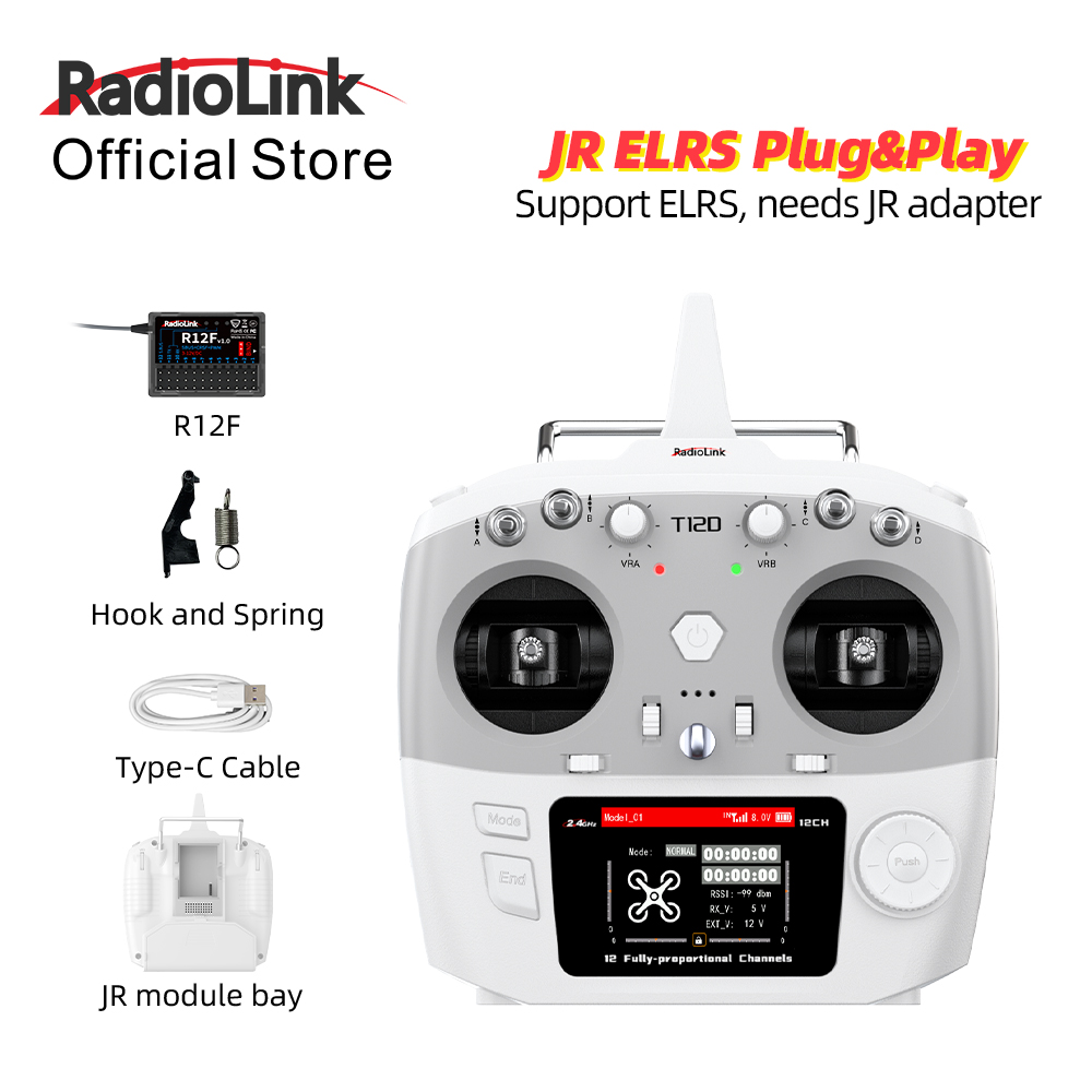 Rc Hobby Model - RadioLink T12D JRモジュール 12チャンネル 2.4GHz RC送信機