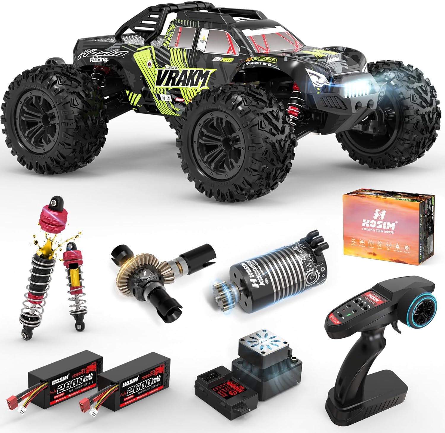 Rc Hobby Grade Monster Truck - 大人用ブラシレスRCカー、1/10スケール、時速68キロ超え、四輪駆動オフロードリモートコントロールトラック、すぐに遊べるホビーグレード防水モンスタートラック、全地形対応おもちゃギフト、対象年齢8歳以上
