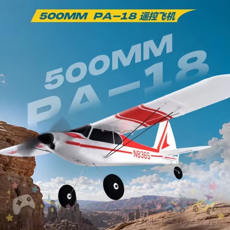 新しいブルーアローRC飛行機PA-18、翼幅500mm、電動 - Rc Hobby Experts のレビューと価格