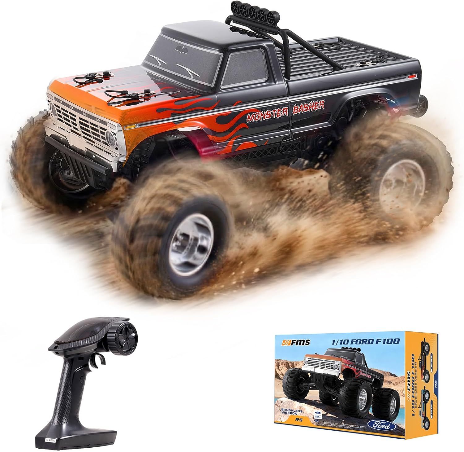 1/10 フォード F-100 ブラシレス モンスタートラッ - Rc Hobby Grade Monster Truck のレビューと価格